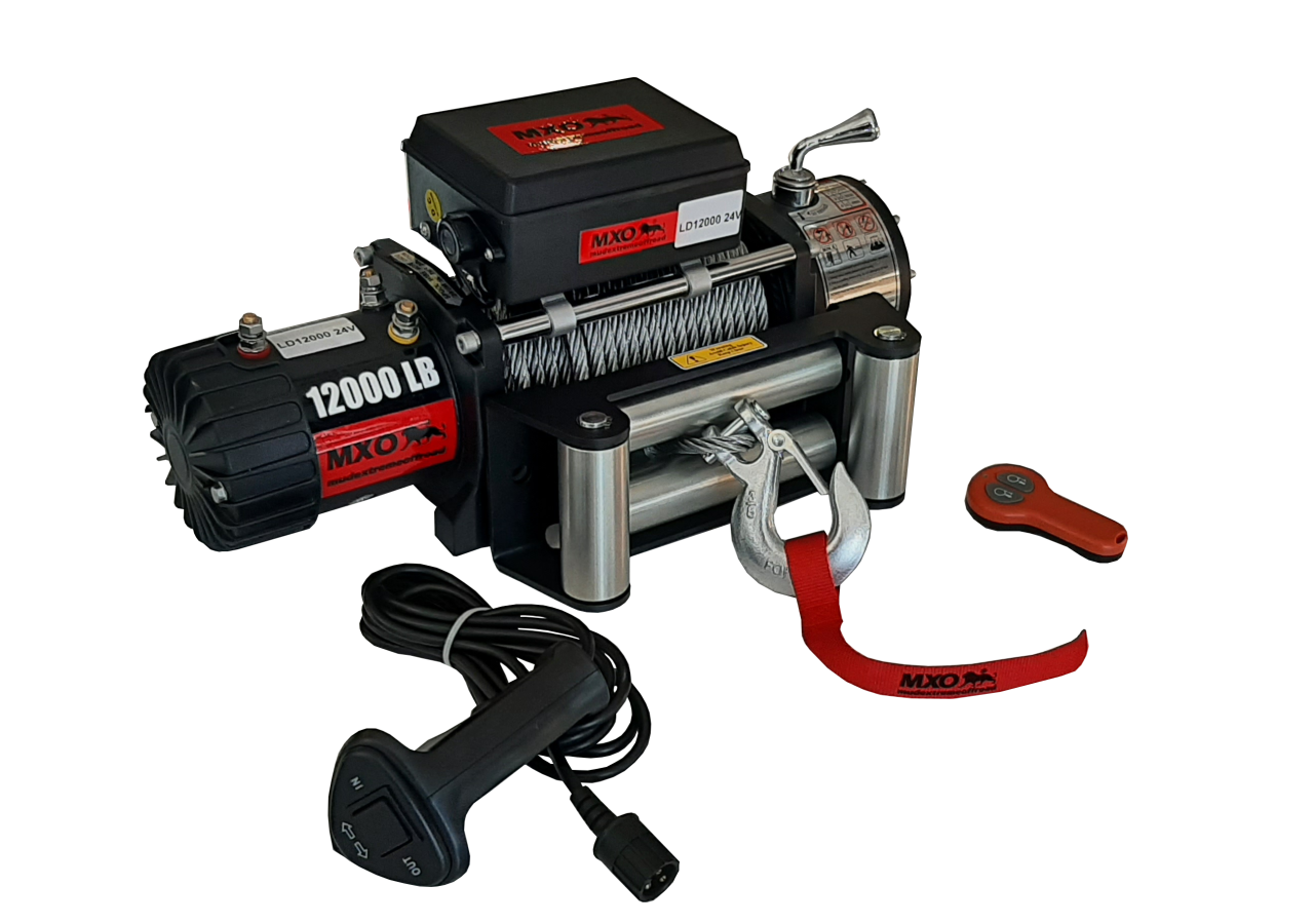 MXO Çelik Halatlı Uzakt. Kum.12000lb Vinç 24V ( 27 mt halat )