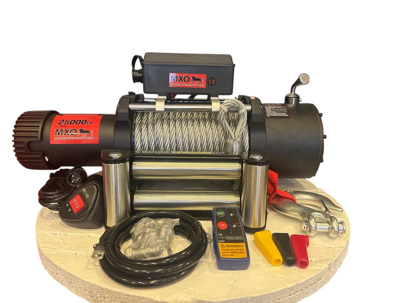 MXO Çelik Halatlı 25000lb Vinç 12V Tambur ( 28 mt halat )