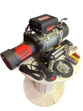 MXO Çelik Halatlı 25000lb Vinç 24V Tambur ( 28 mt halatı )