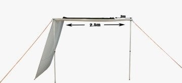MXO Araç Yan Tente 2.5x3m Model 1 Yan Perdeli