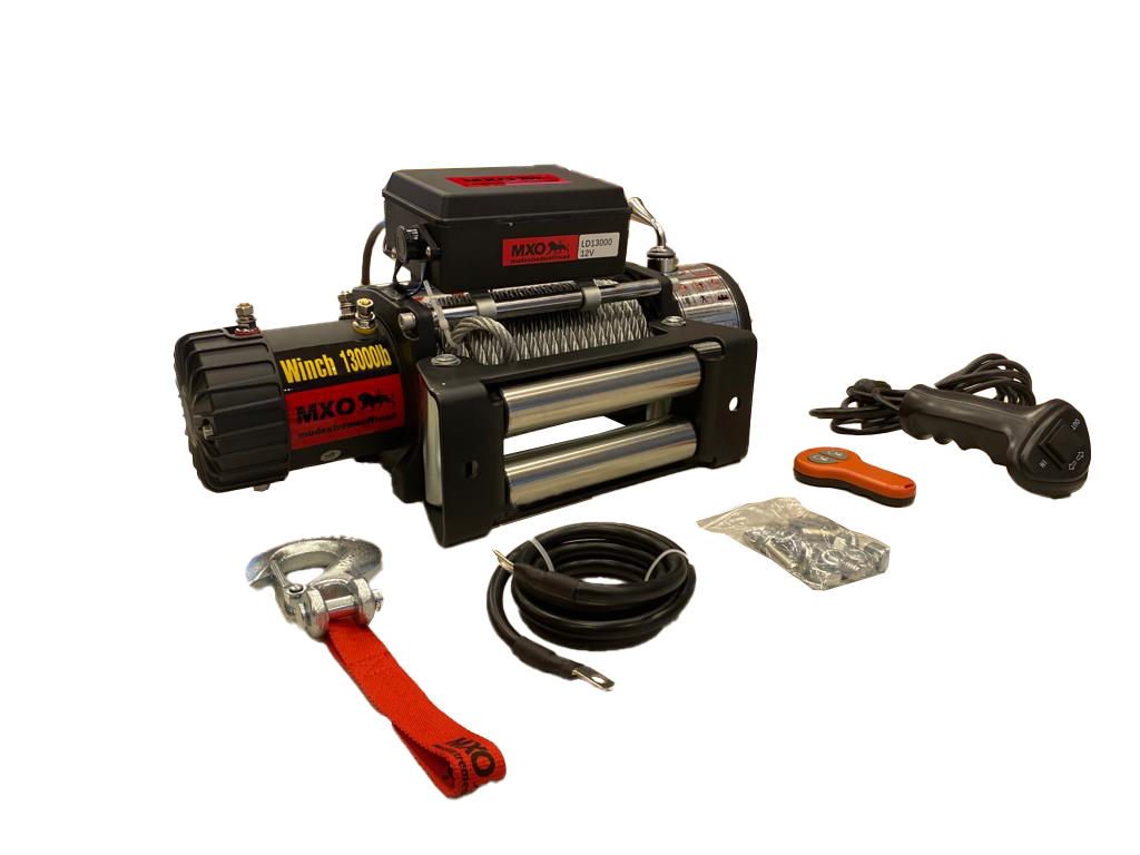 MXO 13000 LB ÇELİK HALATLI 12V KOLLU TAMBUR ( 26MT HALAT )